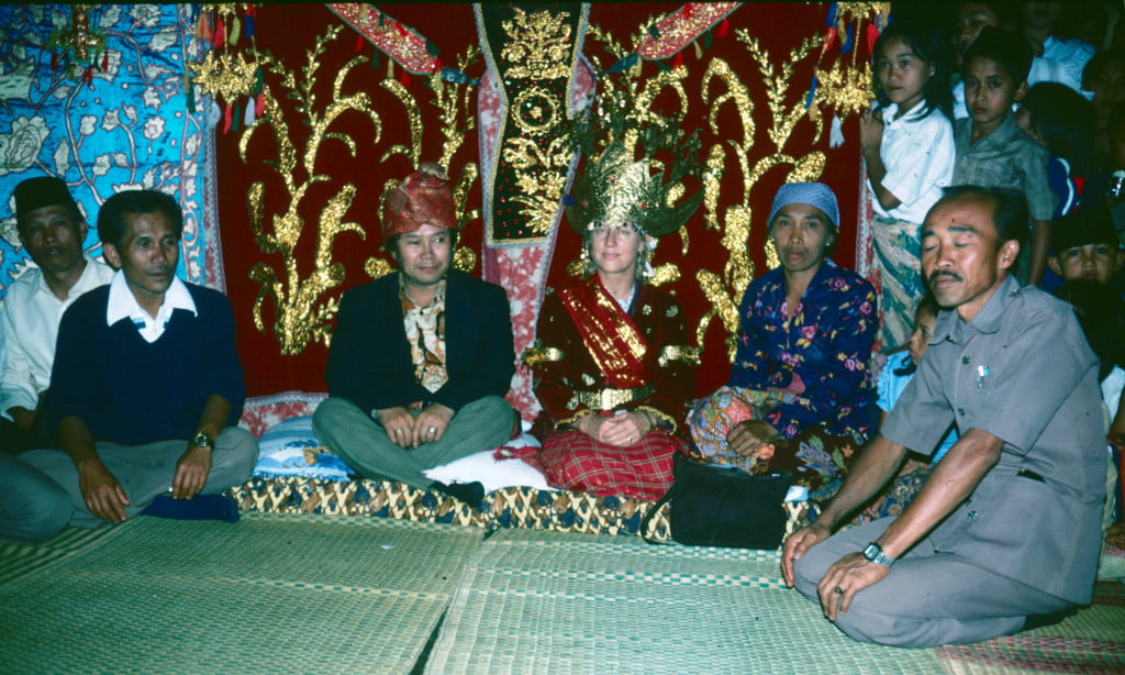 Guests of honor at a wedding